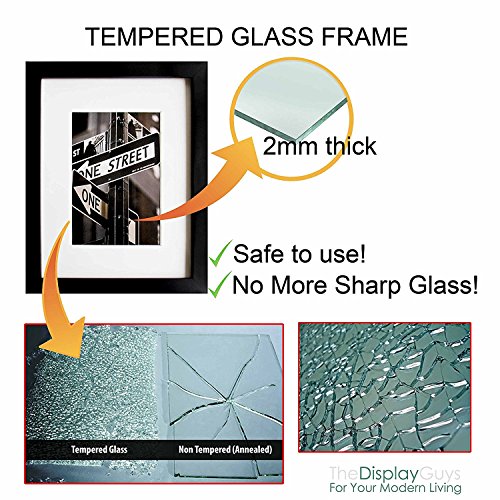 The Display Guys –– Solid Pine Wood Picture Frame With Mat And Tempered Glass – Wall Mounting – Tabletop Display – 8" X 10" - Black #TOP6
