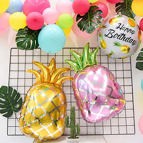 Fruit Foil Balloon Colorful Pineapple Watermelon Strawberry Lemon Helium Hawaii Party Balloons For Wedding Birthday Baby Shower Holiday Summer Luau Party Decorations Supplies Huge Balloons 8 Pack #TOP3
