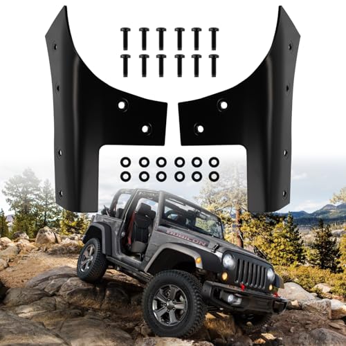 HRepair Black Windshield Hinge Kit fits for 2007-2018 Jeep Wrangler JK,Replaces Rugged Ridge 11209.03