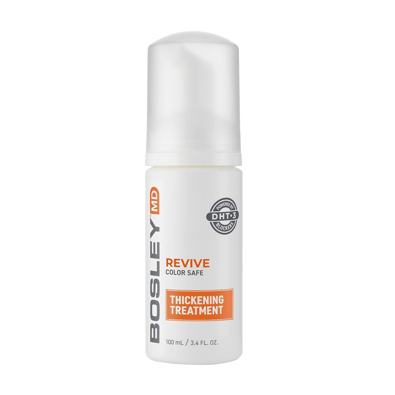 BosleyMD Revive Color Safe Thickening Treatment - Clinical Strength DHT Blocker Foam for Visibly Thinning Hair - Scalp Rejuvenator with Pumpkin Seed & Soy Protein - Volumizing Leave-In - 3.4 Fl Oz