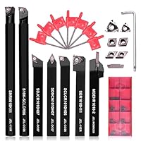 10mm Drehmeißel Set für Drehmaschine, 21 Stück Drehwerkzeughalter mit Wendeschneidplatten Werkzeughalter Set, CNC Drehstahl Zubehör für Metallbearbeitung