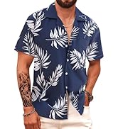 APTRO Hawaiian Shirt for Men Tropical Short Sleeve Button Down Aloha Beach Shirt Casual Summer Sh...