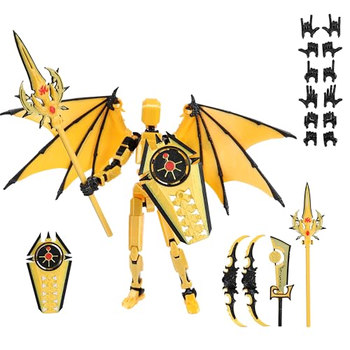 Pekuality T13 Figure & Titan 13 Toys Yellow（3D Printed Action Figures Assembly Completed）（Multi-Jointed Movable）（Angel Designs Includes...