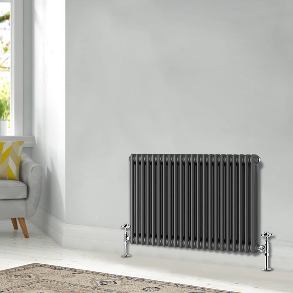 Blümme Anthracite 600 X 1010Mm Horizontal Cast Iron Radiator Double Column