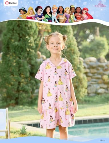 Image of Disney Princess Frozen Stitch Marvel Minnie Girl Swim Cover Up Terry Cloth Swimsuit Coverup Zip-up Bathing Suit Wrap Hooded