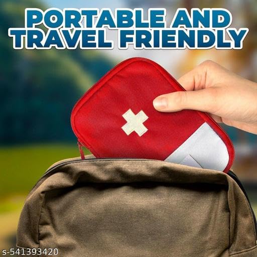 KENYS Travel Mini First Aid Kit Bag, Portable Medicine Storage Bag Drug Packing Bag for Outdoor (Travel Pouch Medicine Storage Bag,Pack of 1 pcs red Colour) 2