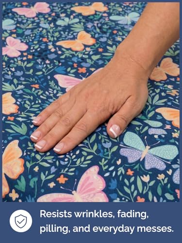 Image of Kids Twin Butterfly Meadow Bed Sheets - 3 Piece Butterfly Meadow Sheet Set | Butterfly Meadow Themed Bedding, Ultra-Soft, Cute & Cozy, Breathable & Machine Washable, Bed Set for Boys, Girls & Teens