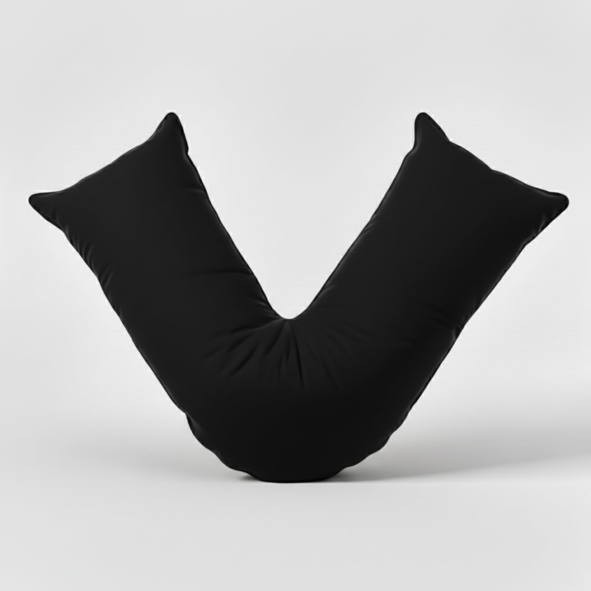 Adsin Black V Shaped Pillow Case Plain Cover Orthopaedic Support Nursing Maternity Back And Neck Cotton Blend Case Only