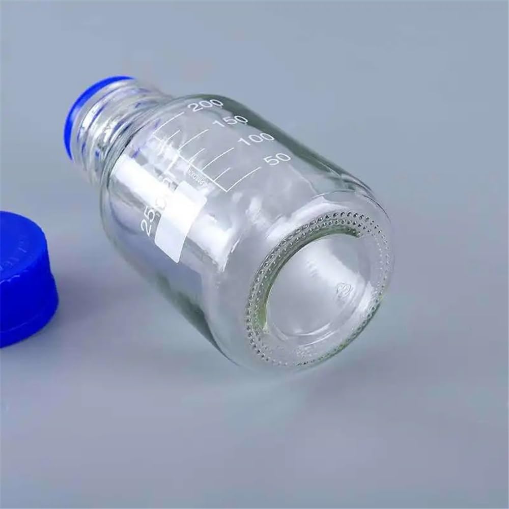 Laborausstattung und -bedarf Messflasche for Reagenzien mit blauem Deckel, transparente/braune Probenflasche aus Glas, 50 ml/100 ml/500 ml/1000 ml/2000 ml