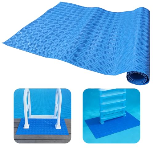 Alfombra Piscina 36 x 9 Pulgadas Antideslizante Azul miniatura 1