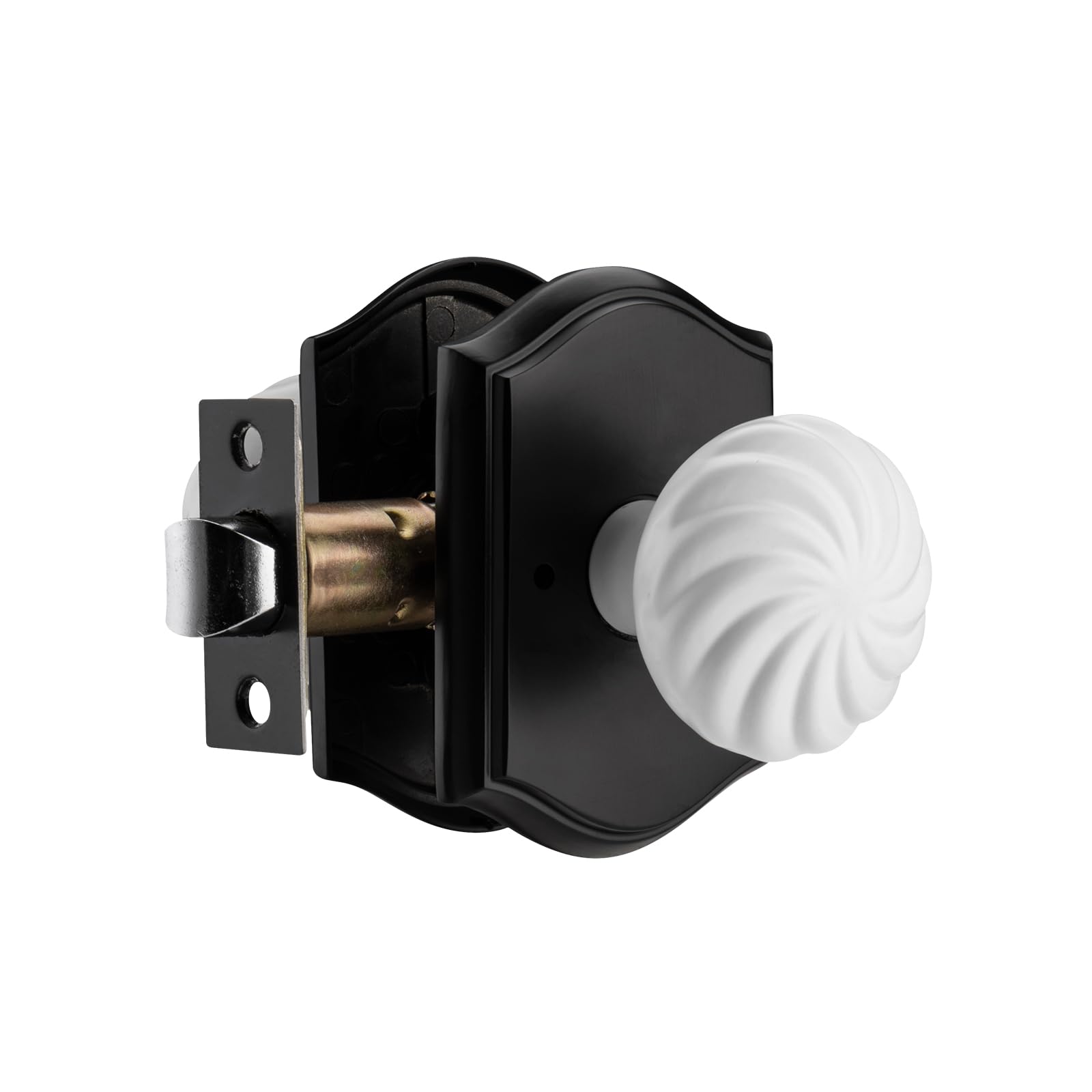 Black & Gold Door Knobs - Privacy for Bath & Bedroom -11