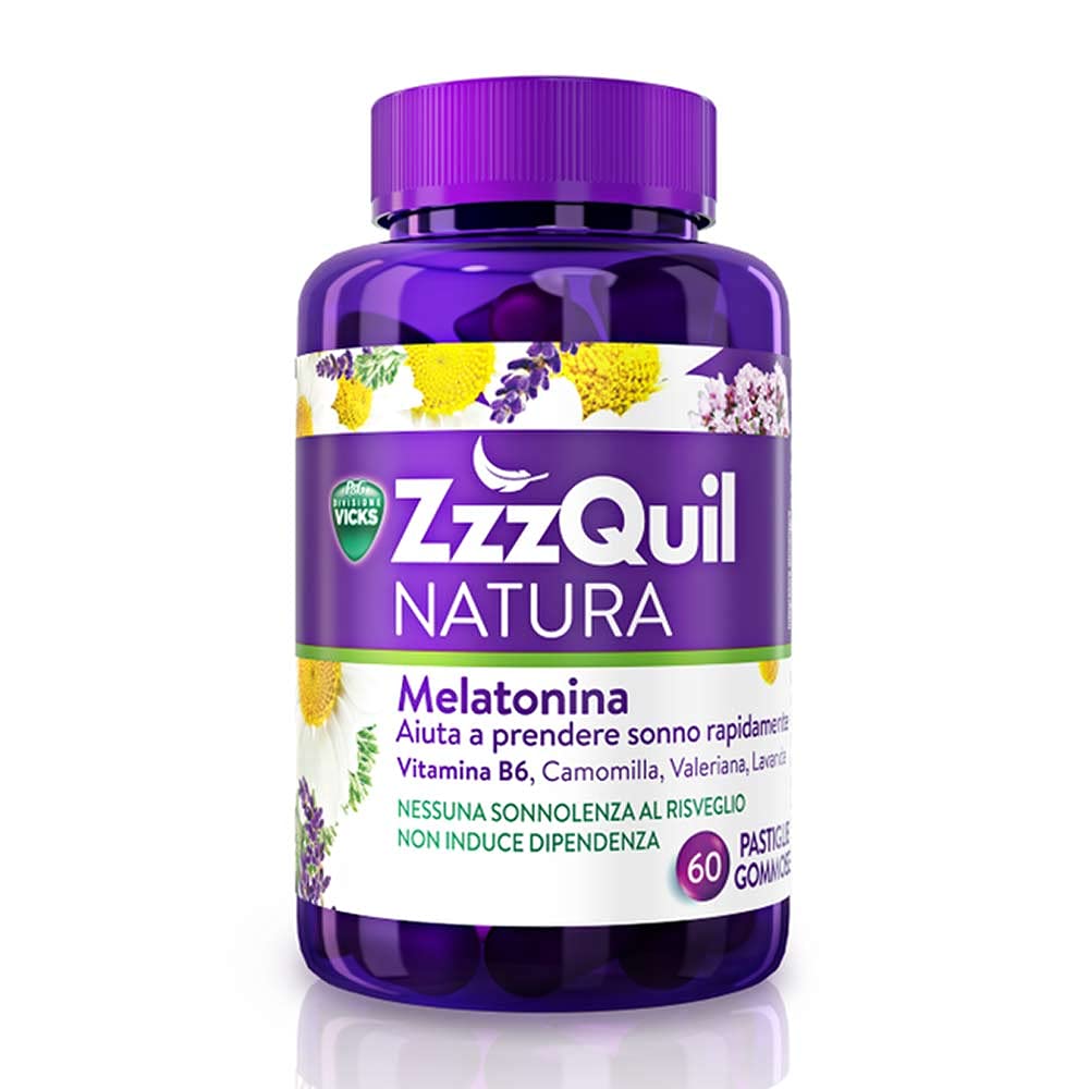 Vicks Zzzquil Natura Integratore Alimentare Senza Glutine 60 Pastiglie, Aiuto per il sonno