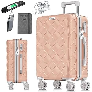 KESSER® Reisekoffer 84L Koffer ABS Hartschalenkoffer mit Zahlenschloss, Kofferwaage & Reisebrieftasche 360° Rollen | Rollkoffer für Business & Reise Trolley mit Teleskopstange & Tragegriff Nude Grey