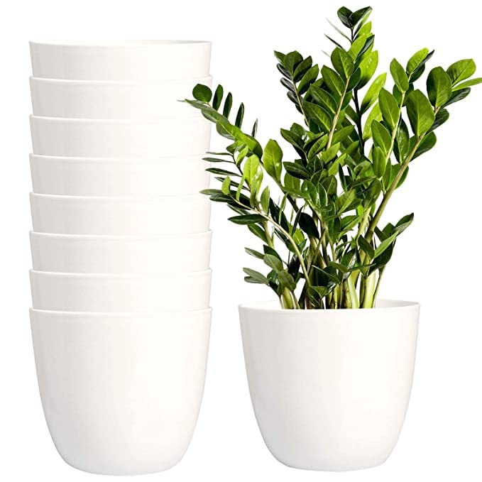 Khushals Plastic 4 Inches Cool Pot for Home Gardening Decoration,[ Round Planter Pot ] (White) (Pack of 6) (B0B9YVQQR7) Amazon Price History, Amazon Price Tracker