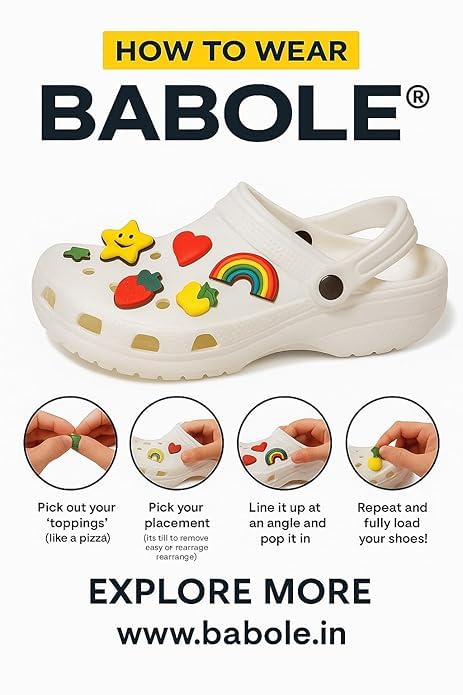 Image of BABOLE 5 Pcs Pack Shoe Charms For Decoration Clogs Sandels Multicolour