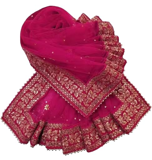 Hevy net dupatta with zari embroidery heavy border (stone work 2.10 m)-picture-18