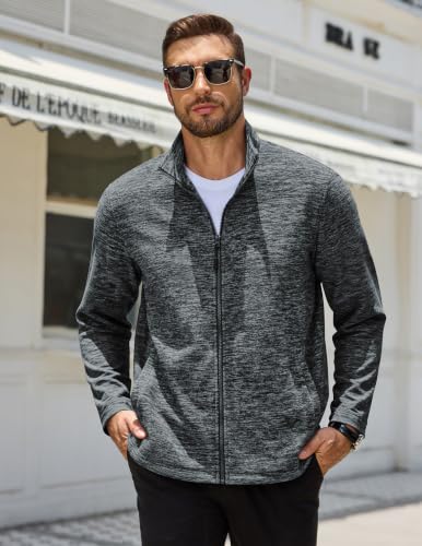 COOFANDY Men's Fleece Jackets Full Zip Lightweight Casual Sweater Jacket - image 3