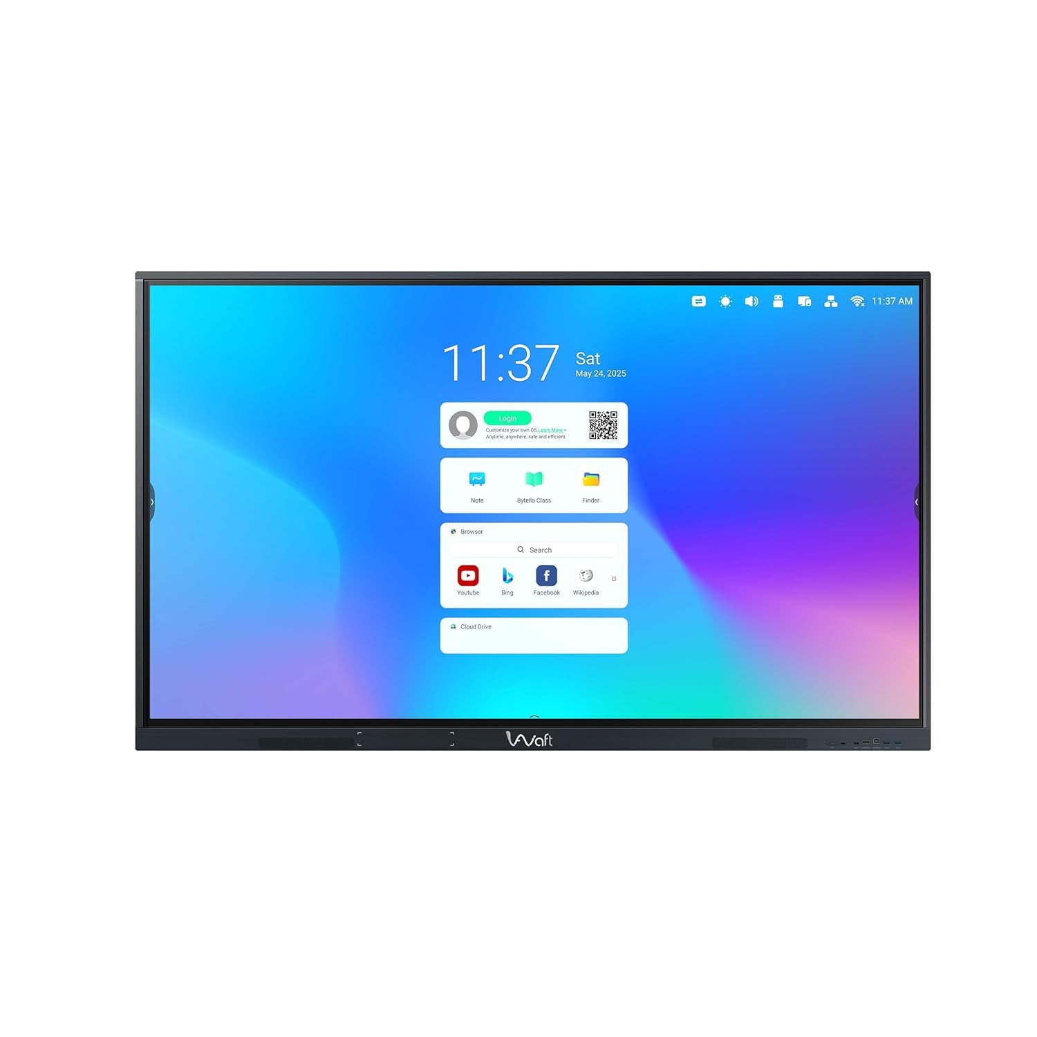 Turbo AI 65 Inch 4K UHD Interactive Flat Panel | Android 14 | 8GB RAM 128GB Storage | 40-Point Multi-Touch Smart Board | Digital Teaching Display for Classroom & Coaching | HDMI USB Speakers