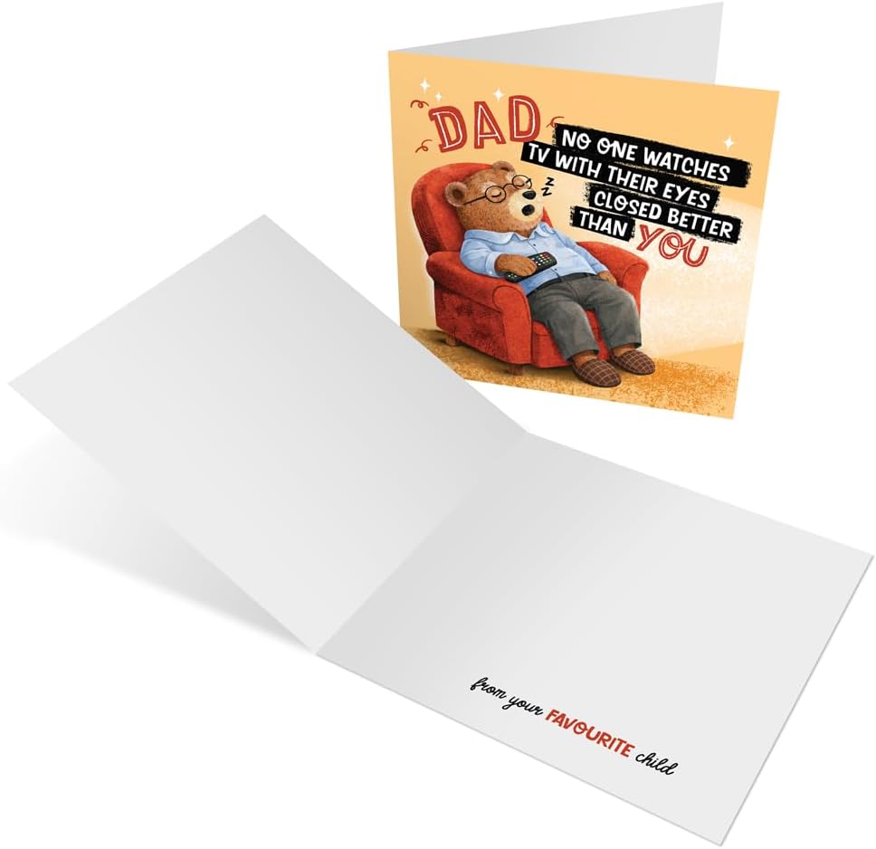 Funny Dad Birthday Card - No One Watches TV With Their Eyes Closed Better Than You - Fathers Day Card From Your Favourite Child, Son or Daughter - View 7