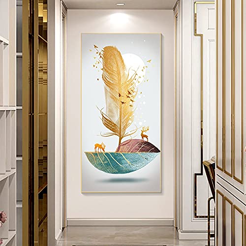 Kit complet broderie diamant cerf d'or grand format 80x220cm une idée cadeau originale pour adulte