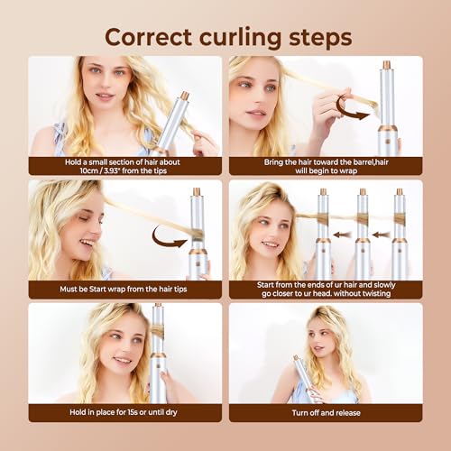 Image of Upgrade Hair Dryer Brush 5 in 1 Blow Dryer Brush, Air Curler Air Curling Wrap Styler, Detachable Hot Air Brush Negative Ion Curling Brush Iron, Hair Styling Tools for Drying Curling Straightening