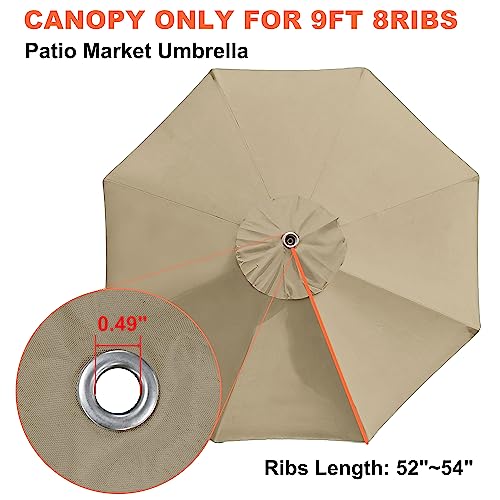 Eliteshade Usa Sunumbrella 9Ft Replacement Covers 8 Ribs Market Patio Umbrella Canopy Cover (Canopy Only) (Beige) #TOP2