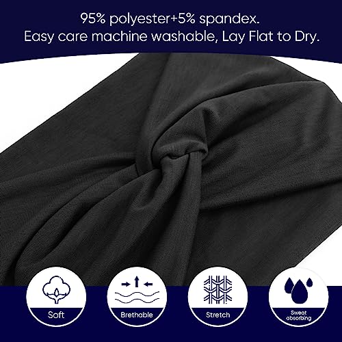 Image of DRESHOW 6 Pack Extra Wide Headbands for Women Large Turban Headband Boho Head Wrap Elastic Hairbands Hair Twisted Knot Hair Accessories