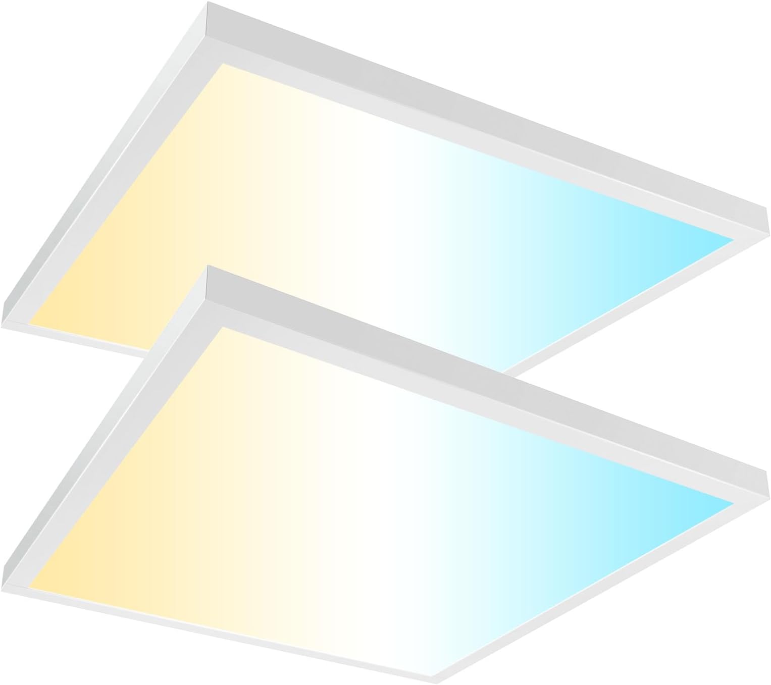 AIKVSXER 2x2 LED Flat Panel Light Surface Mount 3000K/4000K/5000K 50W 2x2 LED Light Fixtures for Kitchen，Office，2p White