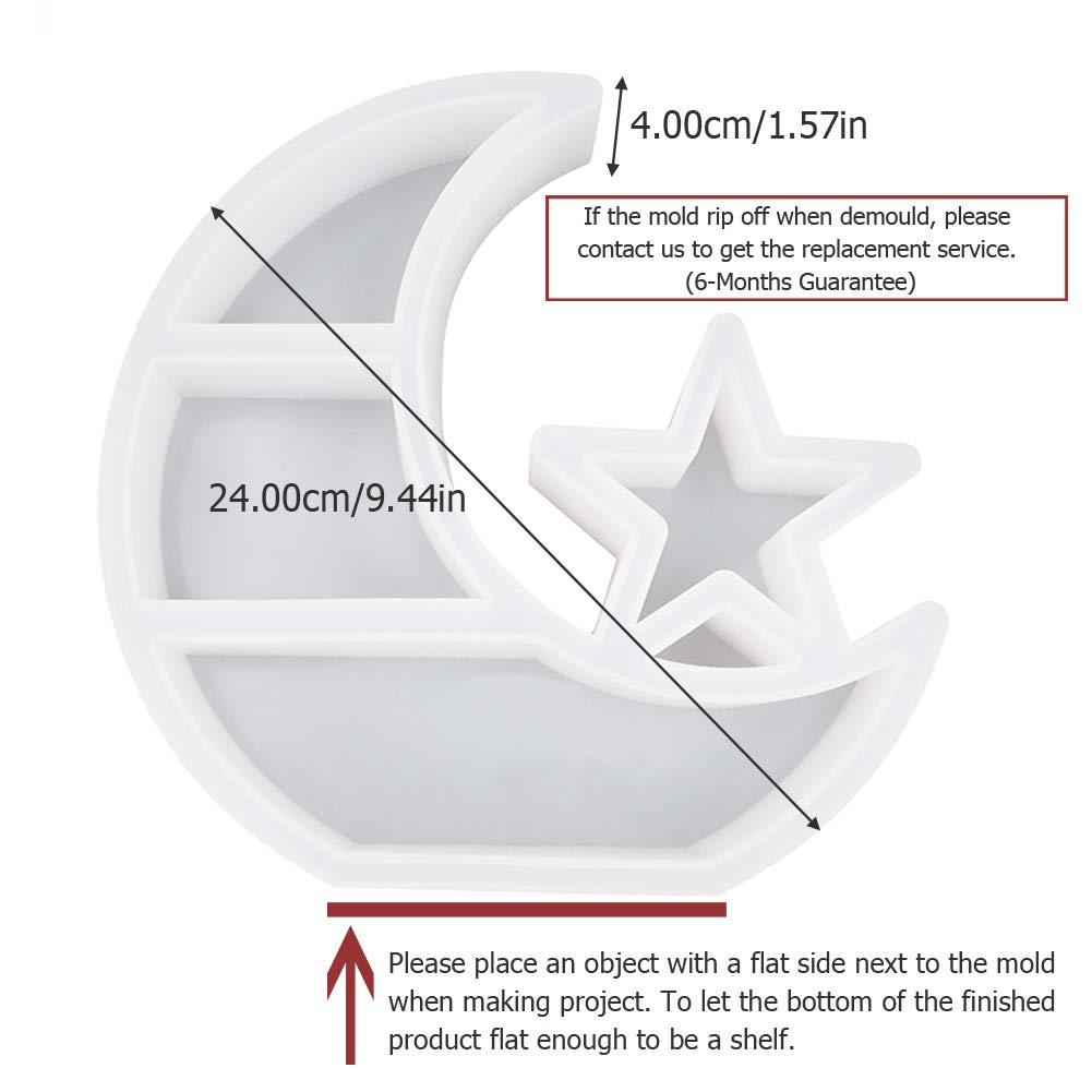 Moon Star, organizer per gioielli, in resina, a mezzaluna, in silicone, per espositori, per fai da te, in resina e accessori per la casa