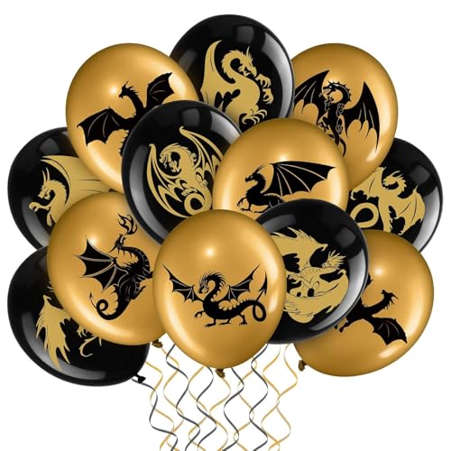 DazzJoy 50 Stück Dragons Luftballons Geburtstag, Drachen Luftballon...
