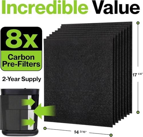 Image of Durabasics 8-Pack Pre-Filters for Honeywell HPA300 Replacement Filters, Compatible with Honeywell Prefilter A, Filter A, HPA300 Prefilter and HRF-AP1 Replacement