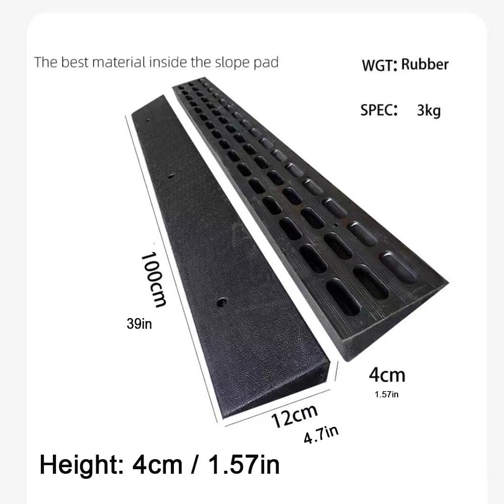 Rampa De Bordillo Larga De 100cm con Elevación De 5cm Goma Rampas De Acceso para Silla De Ruedas Rampa Portátil para Entrada Scooter, Capacidad De 1000kg(Height: 4cm/1.57in)