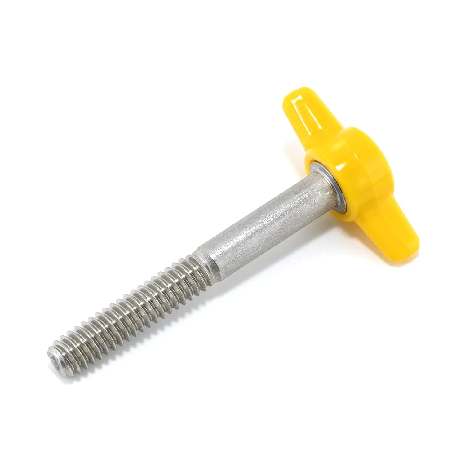 1/4"-20 x 2 Thumb Screw Stainless Steel - Yellow Tee Wing Plastic Knob - Standard/Coarse Thread Thumbscrew - Length: 2.000" - Proudly Built in USA - Package of (10)