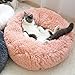 QCHOMEE Soft Plush Round Pet Bed Donut Cuddler Cozy Calming Cat Bed...