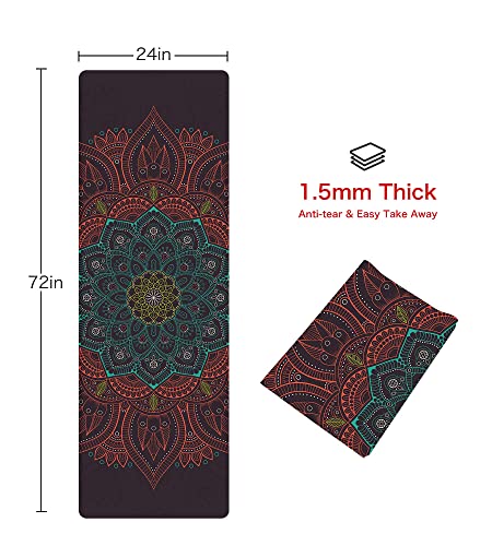Keolorn Printed Non Slip Suede Rubber Yoga Mats Exercise & Fitness Mat For All Types Of Yoga, Pilates & Floor Workouts #TOP1