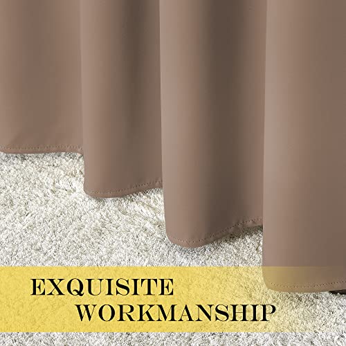 NICETOWN Blackout Curtains 63 inches Length - (Cappuccino Color) Thermal Insulated Room Darkening Drape for Villa/Apartment/Rental Room, 52 inches Wide by 63 inches Long, 1 Piece