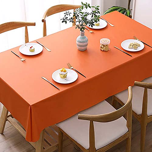 Nappe rectangulaire en polyester orange pour repas de fête et mariage convivial - 2