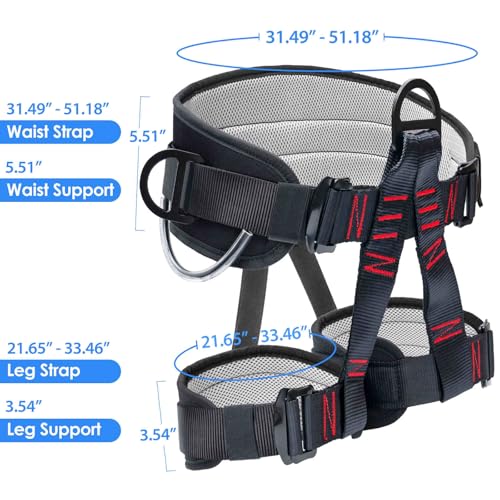 HandAcc Climbing Belts, Adjustable Thicken Professional Safety Belt, Climbing Gear for Tree Climbing, Fire Rescue, Roofing, Rappelling And Expanding Training by HandAcc - Image 3