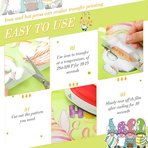 Crtiin CRTIIN-0987 54 Sheets Easter Iron On Patches Heat Transfer Stickers Vinyl Htv Easter Iron thumb #3
