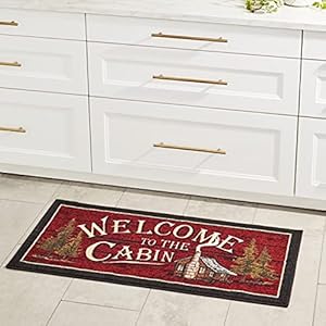 Cozy Cabin CC5268 Welcome to the Cabin Non Skid Rug 20"x44" Red Cozy Cabin CC5268 Welcome to the Cabin Non Skid Rug 20×44 Red
