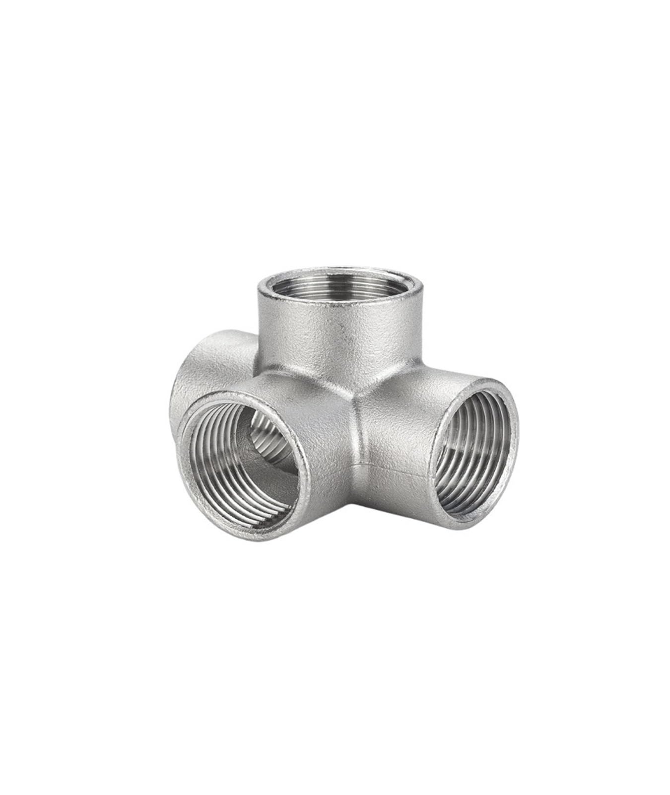 Generisch BS*T 304 Edelstahl Innengewinde 3-Wege/4-Wege/5-Wege-T-Kreuz-Rohrverschraubung 1/4" 1/2" 3/4" 1" 1-1/4" 1-1/2" 2" 1ST(4way DN50)