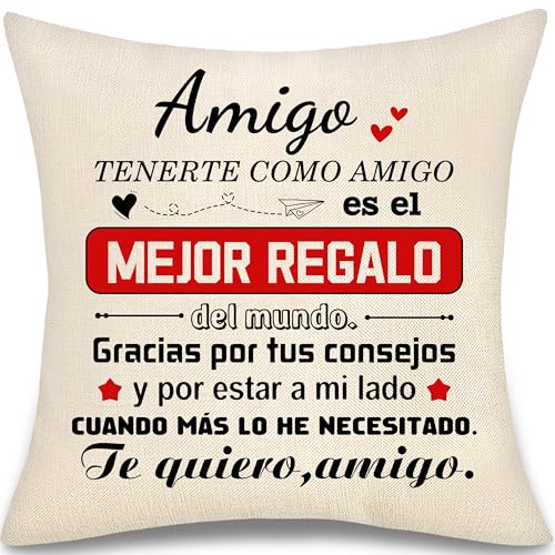 aligarian Amigo Tenerte como Amigo Mundo Funda de Cojín Regalo para Hombre Chicos de Mejores Amigos Amistad Regalos de Inspirador Graduación Funda de Cojín Cumpleaños Navidad (Amigo-b)