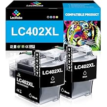 LeciRoba Compatible Replacement for Brother LC402XLBK LC402BK LC402 LC402XL Bk Black Ink Cartridge for Brother MFC-J5340DW MFC-J6540DW MFC-J6740DW MFC-J6940DW Printer 2-Pack