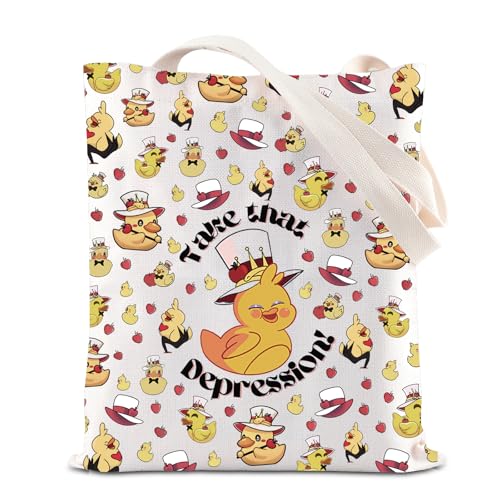 Cartoon Movie Merch Take That Depression Handbag Anime Shopping Bag Demon Ducky Tote Bag (Depression T)