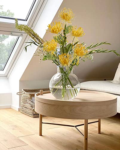 Oairse 4'' Large Artificial Chrysanthemum Flower 6 Flower Head with 84cm Long Stem Yellow Fake Flowers Faux Spider Mums Flowers for Autumn Decor Wedding Flora Arrangement Bridal Bouquet - Image 4