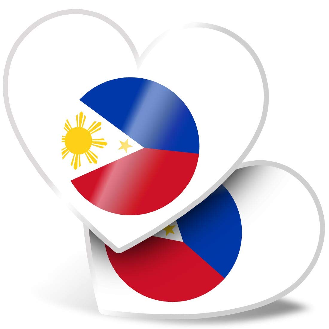 2 x Heart Stickers 7.5 cm - Philippines Flag Travel Fun Decals for Laptops,Tablets,Luggage,Scrap Booking,Fridges, #9165