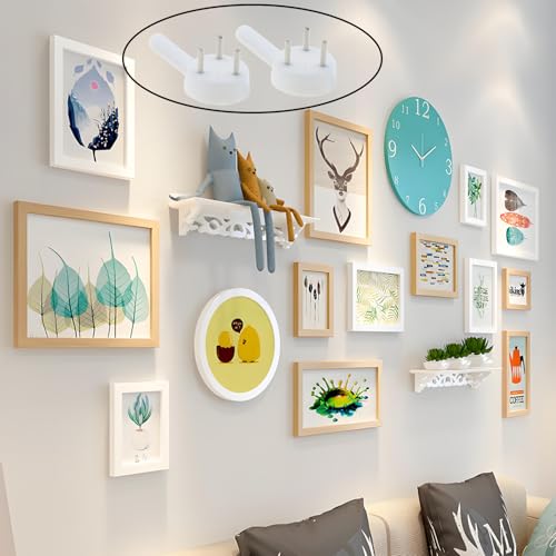 Image of 50PCS White Plastic Non Tracking Wall Hooks Plastic Hard Wall Hanger Picture Frame Hook for Hardware Fasteners