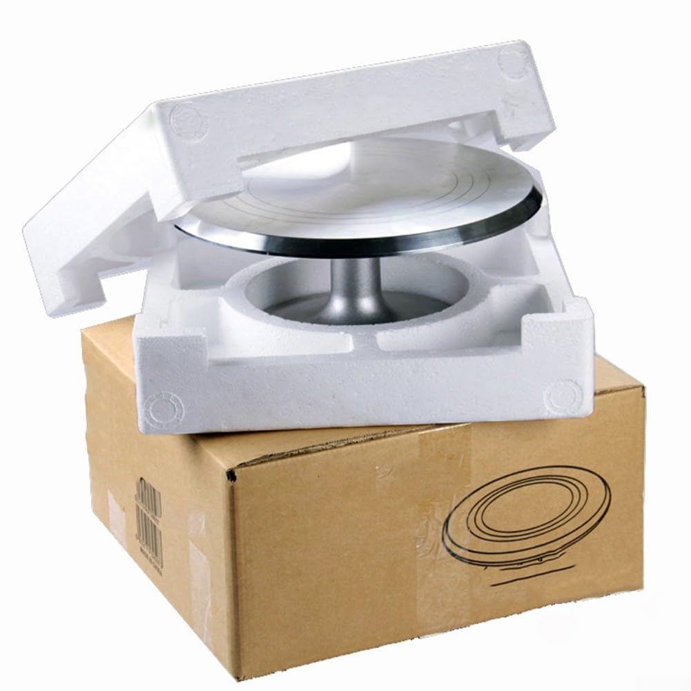 Tocadiscos giratorios para tartas de 10 pulgadas, soporte giratorio para tartas, tocadiscos giratorios de aleación de aluminio, parte inferior de silicona antideslizante