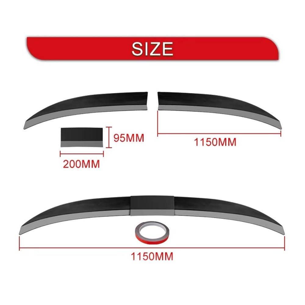 Auto Ala Posteriore Spoiler Posteriore per Auto, Spoiler Posteriore, Splitter per Bagagliaio, 3 Pezzi, Universale, Regolabile, Accessorio per Auto.