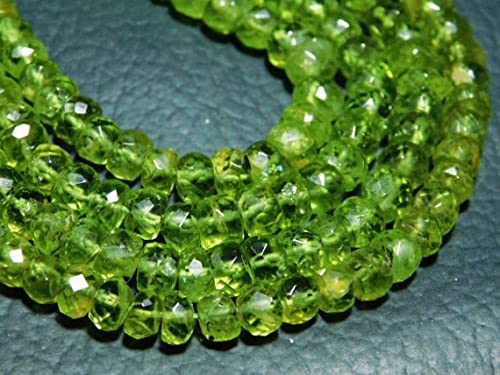 Peridot Faceted Rondelles en pierres naturelles pour offrir un bijou chargé d'énergie